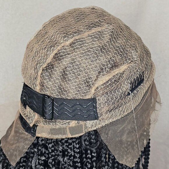 32" Knotless Braid Human Synthetic Blend Wig Boho Curly Ends Baby Hair HD Lace - Picture 8 of 9